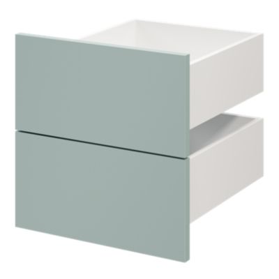 Lot de 2 tiroirs GoodHome Atomia bleu aqua H. 18,5 x l. 37,2 x P. 39 cm