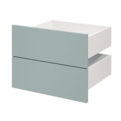 Lot de 2 tiroirs GoodHome Atomia bleu aqua H. 18,5 x l. 49,7 x P. 39 cm