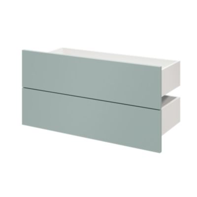 Lot de 2 tiroirs GoodHome Atomia bleu aqua H. 18,5 x l. 74,7 x P. 30 cm