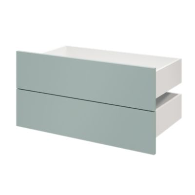 Lot de 2 tiroirs GoodHome Atomia bleu aqua H. 18,5 x l. 74,7 x P. 39 cm