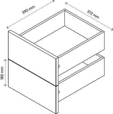 Lot de 2 tiroirs GoodHome Atomia effet chêne chaud H. 18,5 x l. 37,2 x P. 39 cm