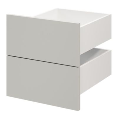 Lot De 2 Tiroirs Télescopiques 50 Cm – Avec étagère, Rails à Roulement à Billes, Charge 15 Kg, Pour Armoire