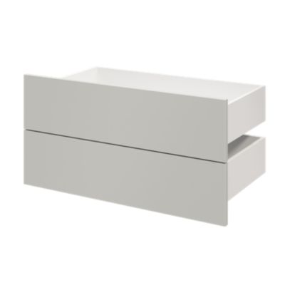 Lot de 2 tiroirs GoodHome Atomia gris clair H. 18,5 x l. 74,7 x P. 39 cm