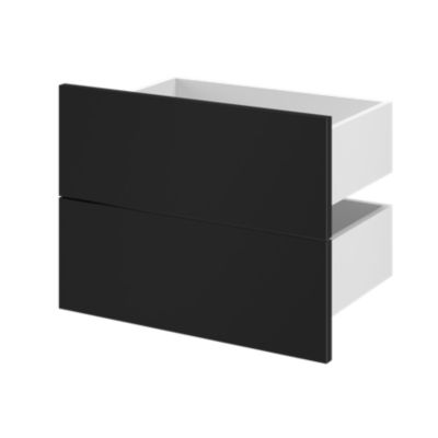 Lot de 2 tiroirs GoodHome Atomia noir H. 18,45 x l. 49,7 x P. 30 cm