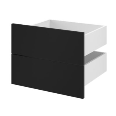 Lot de 2 tiroirs GoodHome Atomia noir H. 18,45 x l. 49,7 x P. 40,7 cm