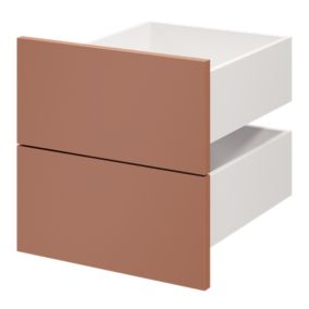 Lot de 2 tiroirs GoodHome Atomia terracotta H. 18,5 x l. 37,2 x P. 39 cm