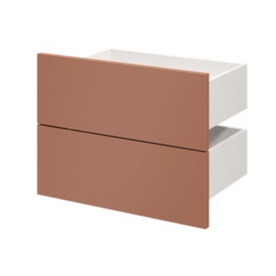 Lot de 2 tiroirs GoodHome Atomia terracotta H. 18,5 x l. 49,7 x P. 30 cm