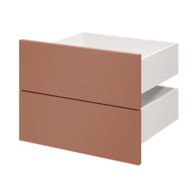 Lot de 2 tiroirs GoodHome Atomia terracotta H. 18,5 x l. 49,7 x P. 39 cm