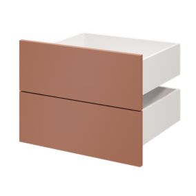 Lot de 2 tiroirs GoodHome Atomia terracotta H. 18,5 x l. 49,7 x P. 39 cm