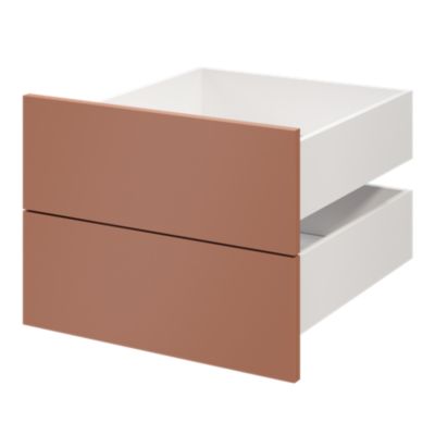 Lot de 2 tiroirs GoodHome Atomia terracotta H. 18,5 x l. 49,7 x P. 50 cm