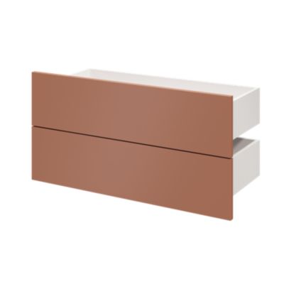 Lot de 2 tiroirs GoodHome Atomia terracotta H. 18,5 x l. 74,7 x P. 30 cm