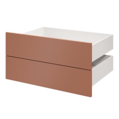 Lot de 2 tiroirs GoodHome Atomia terracotta H. 18,5 x l. 74,7 x P. 50 cm