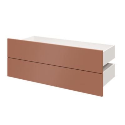 Lot de 2 tiroirs GoodHome Atomia terracotta H. 18,5 x l. 99,7 x P. 39 cm