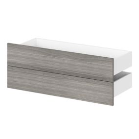 Lot de 2 tiroirs intérieur chêne grisé GoodHome Atomia L. 99,7 x P. 40 cm