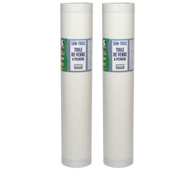 Lot de 2 toiles de verre Semin - motif chevron - rouleau 50 x 1 m