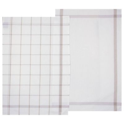Lot de 2 torchons coton gris 45x70cm - Atmosphera Créateur d'intérieur