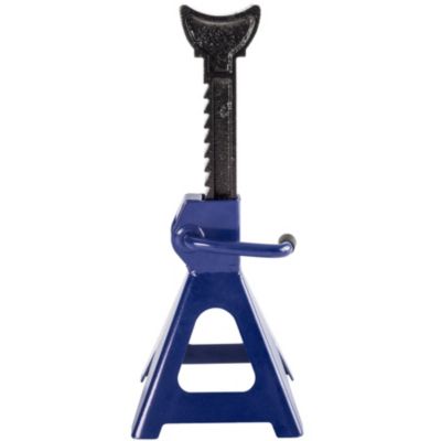 Lot de 2 tréteaux chandelles à crémaillère, crics de levage en acier bleu