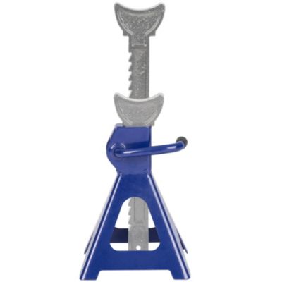 Lot de 2 tréteaux chandelles à crémaillère, crics de levage en acier bleu
