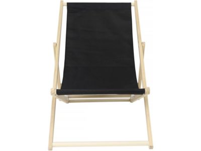 Lot de 2 transat en bois "Chilienne"  107 x 56.5 x 81 cm  Noir