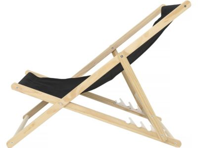 Lot de 2 transat en bois "Chilienne"  107 x 56.5 x 81 cm  Noir