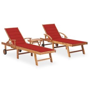 Lot de 2 transats chaise longue bois Helloshop26