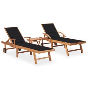 Lot de 2 transats chaise longue bois Helloshop26