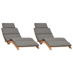 Lot de 2 transats chaise longue bois Helloshop26