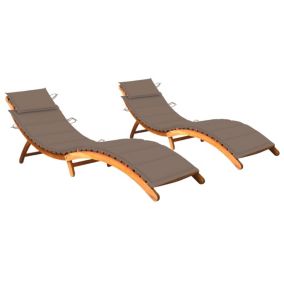 Lot de 2 transats chaise longue bois Helloshop26