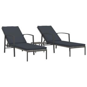 Lot de 2 transats chaise longue resine gris Helloshop26