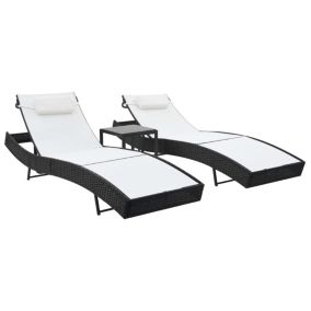 Lot de 2 transats chaise longue resine noir Helloshop26