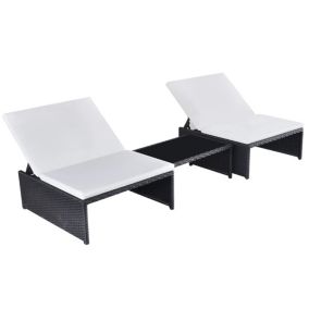 Lot de 2 transats chaise longue resine noir Helloshop26