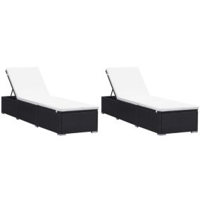 Lot de 2 transats chaise longue resine noir Helloshop26