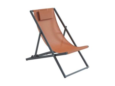 Lot de 2 transats chiliennes en aluminium - Terracotta - ANILIO de MYLIA