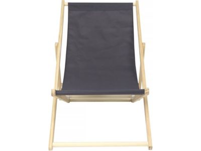 Lot de 2 transats en bois "Chilienne"  107 x 56.5 x 81 cm  Gris