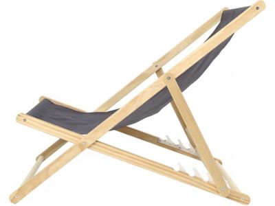 Lot de 2 transats en bois "Chilienne"  107 x 56.5 x 81 cm  Gris