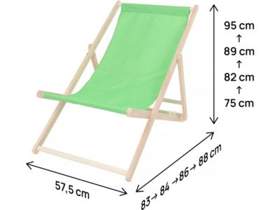 Lot de 2 transats en bois "Chilienne"  107 x 56.5 x 81 cm  Vert