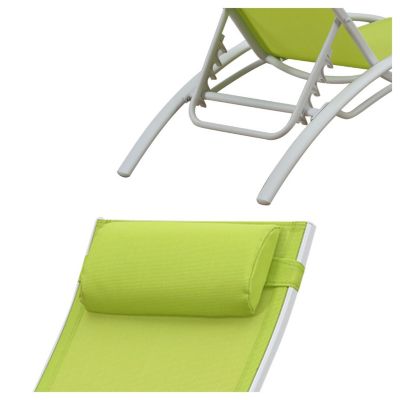 Lot de 2 transats GALAPAGOS en textilène vert - aluminium blanc - Happy Garden