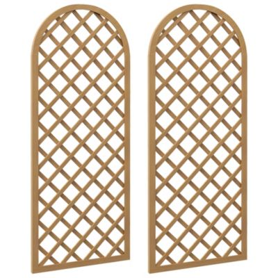 Lot de 2 treillis bois pour plantes grimpantes dim. 60L x 150H cm sapin pré-huilé