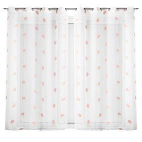 Lot de 2 voilages Ariella - Rose 140 x 280 cm - Douceur d'Intérieur - Voilage  140 x 280