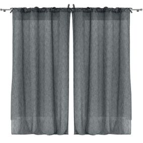 Lot de 2 voilages Charlotte - anthracite 140 x 240 cm - Douceur d'Intérieur - Voilage  140 x 240