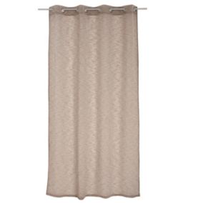 Lot de 2 voilages à œillets, 140x240cm, beige naturel, effet lin, collection Maya, CMADECO