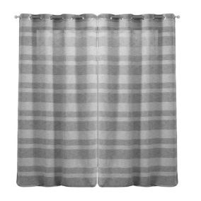 Lot de 2 voilages Palerma - 140 x 240 cm Gris - Douceur d'Intérieur - Voilage  140 x 240