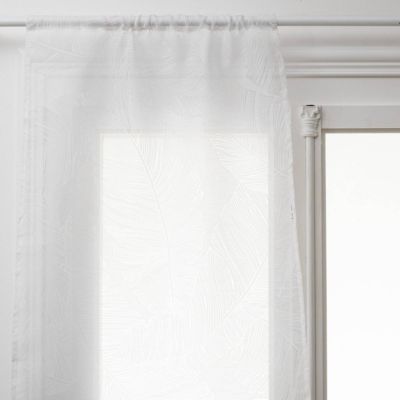 Voilages Transparents En Faux Lin - Lot De 2 - 60x110 Cm - Beige - Filtre Lumière Et Intimité