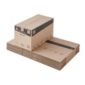 Lot de 20 cartons déménagement livres avec poignées H. 30 x L. 60 x l. 30 cm, capacité 54 L Pack and Move