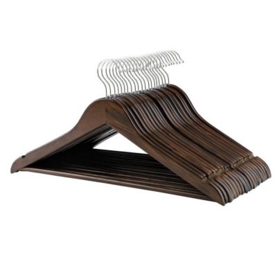 Lot de 20 cintres pour costumes bois marron Helloshop26