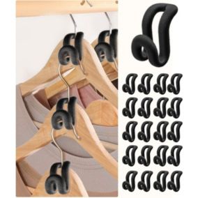 Lot de 20 crochets de suspension recouverts de velours avec support antidérapant, gain de place