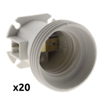 Lot de 20 douilles de chantier E27 - Blanc - Zenitech