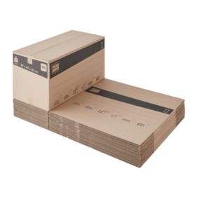 Lot de 20 grands cartons déménagement avec poignées H. 40 x L. 80 x l. 40 cm, capacité 128 L Pack and Move