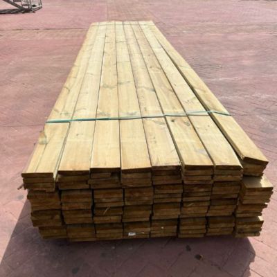 Lot de 20 lattes (5 m2) en bois de pin traité 2x12x210 cm