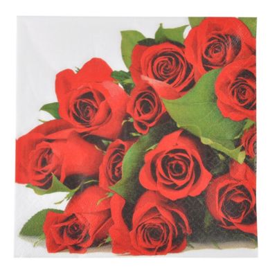 Lot de 20 serviettes papier Bouquet de roses
